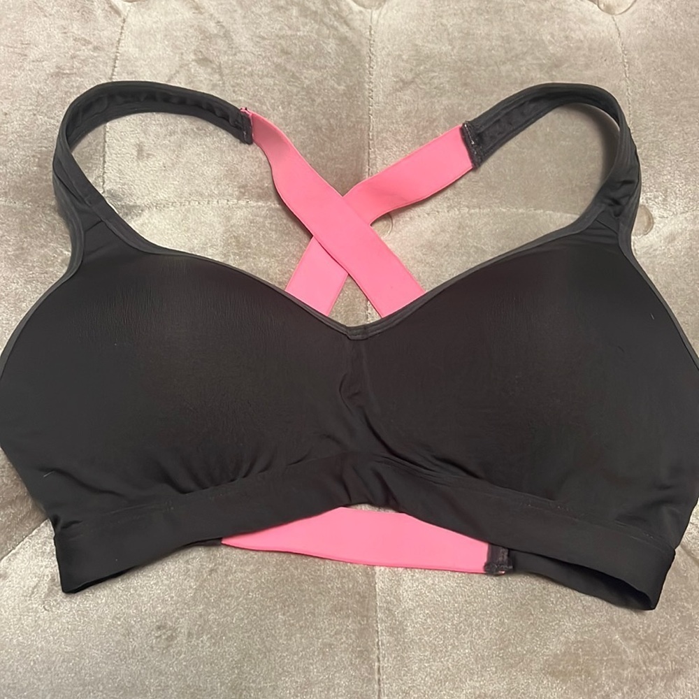 Padded, molded cup strappy sports bra, SO brand